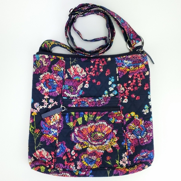 Vera Bradley Handbags - Vera Bradley Hipseter Crossbody in Midnight Wildflowers